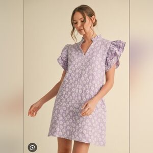 JODIFL Lavender Floral Mini Dress
